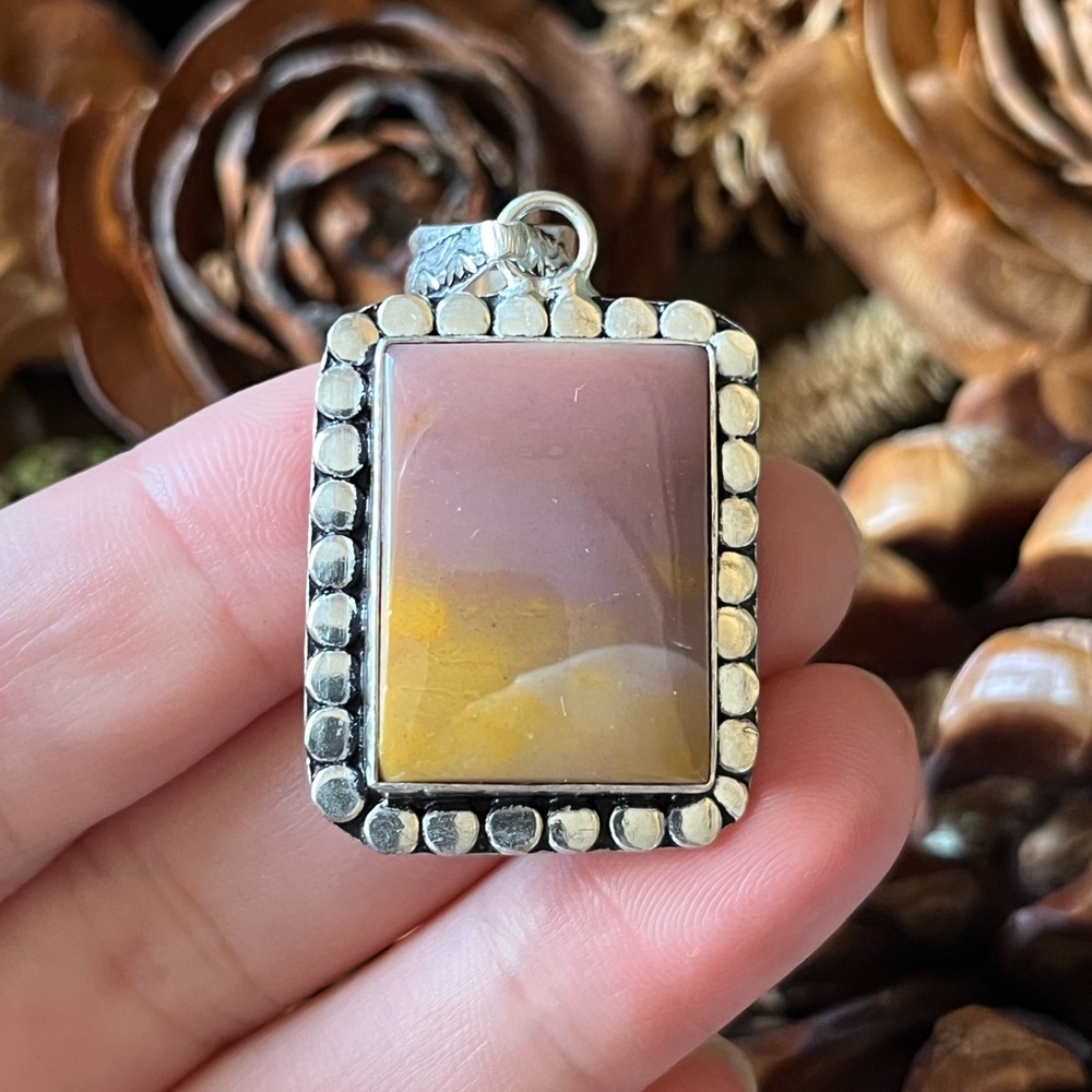 925 silver overlay mookaite pendant
